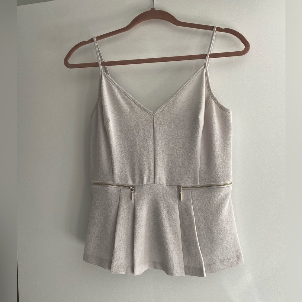 Gray Dynamite tank with zipper detail size small